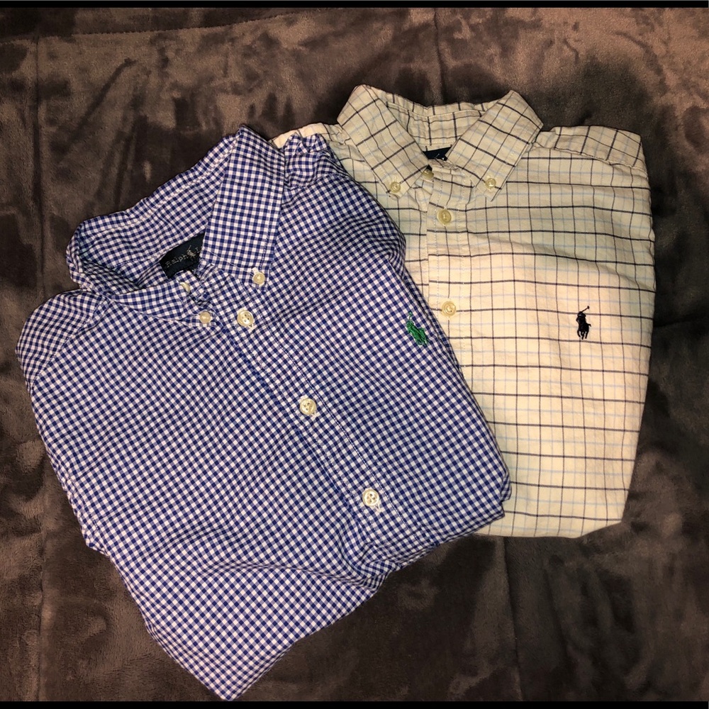 2 Boys Button down Shirts Sold as pair only